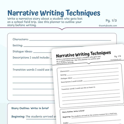 Narrative Writing Techniques - worksheet educational content