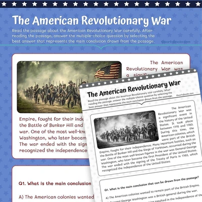 The American Revolutionary War - worksheet educational content