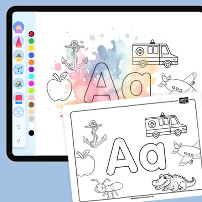 Letter A - coloring educational content