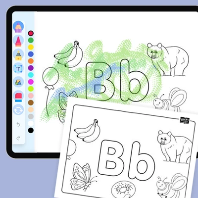 Letter B - coloring educational content