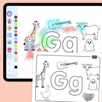 Letter G - coloring educational content