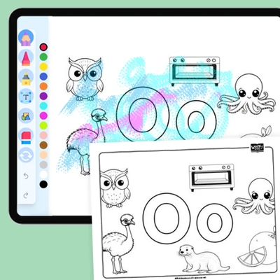 Letter O - coloring educational content