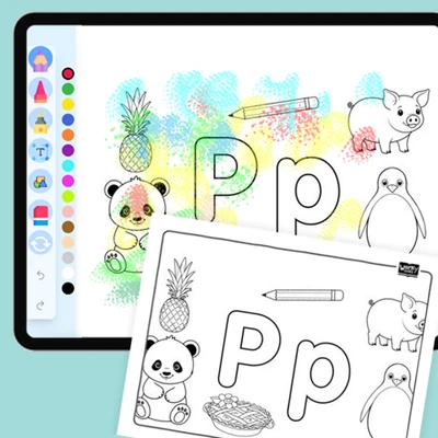 Letter P - coloring educational content