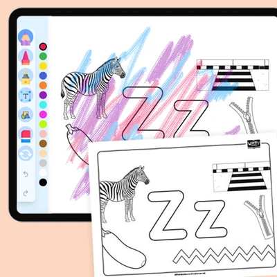 Letter Z - coloring educational content
