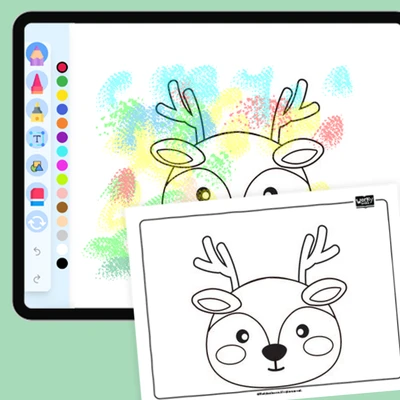 Animal Face - Deer - coloring educational content