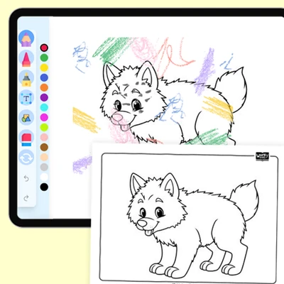 Artic Animal Arctic Wolf - coloring educational content