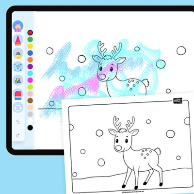 Artic Animal Caribou - coloring educational content