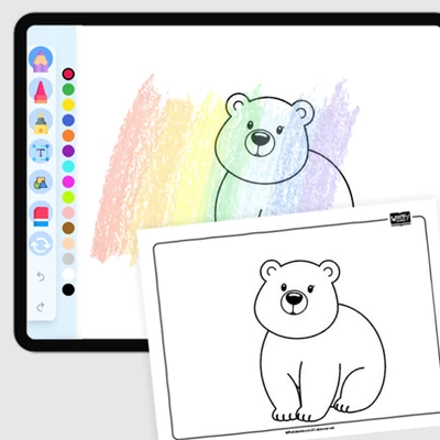 Artic Animal Polar Bear - coloring educational content