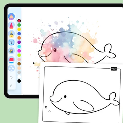 Artic Animal Beluga Whale - coloring educational content
