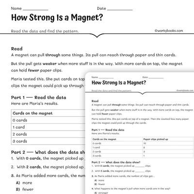 How Strong Is a Magnet? - worksheet educational content