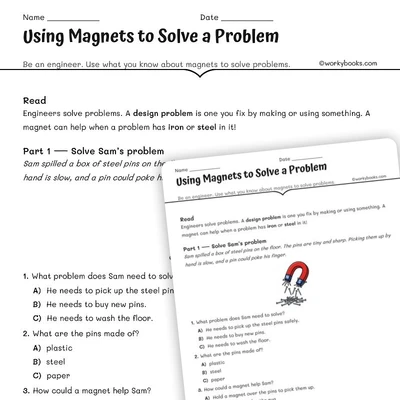 Using Magnets to Solve a Problem - worksheet educational content