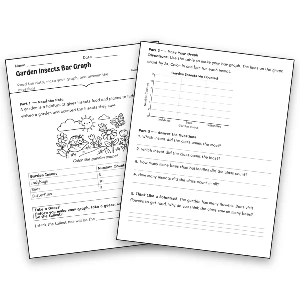 Garden Insects Bar Graph - worksheet educational content