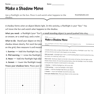 Make a Shadow Move - worksheet educational content