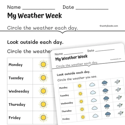 My Weather Week - worksheet educational content