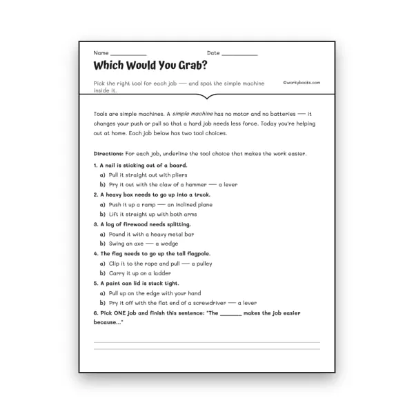 Which Would You Grab? - worksheet educational content