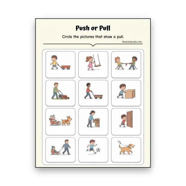 Pull - worksheet educational content