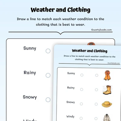 Weather and Clothing - worksheet educational content