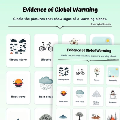 Global Warming Clues - worksheet educational content
