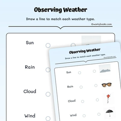 Observing Weather - worksheet educational content