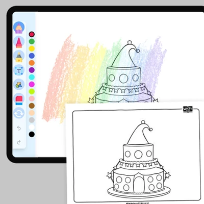 3 Tier Cake - coloring educational content