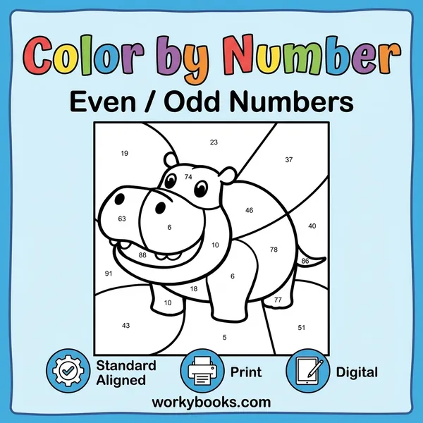 Color by Number Activity | Even and Odd Numbers - bundle educational content