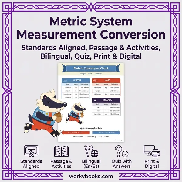 Metric System Measurement Conversion Worksheets - bundle educational content