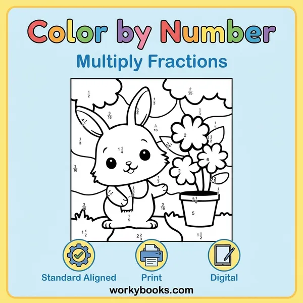 Color by Number Math Activity | Multiplying Fractions - bundle educational content