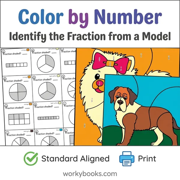 Fractions | Color by Number | Worksheet - bundle educational content