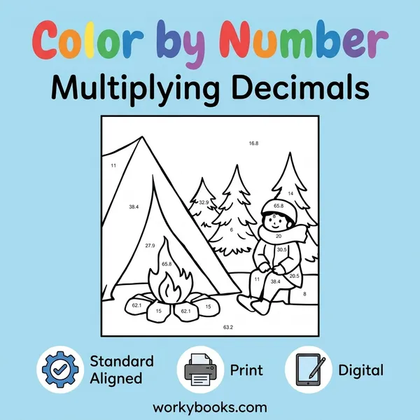 Color by Number | Math | Multiplying Decimals - bundle educational content