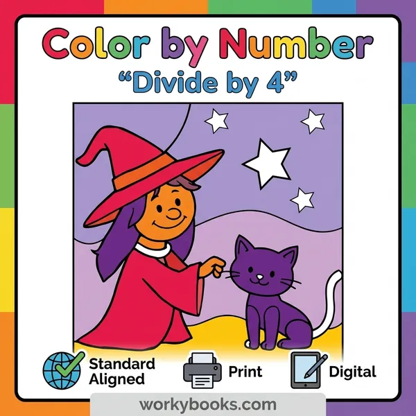 Color by Number Activity | Division by 4 - bundle educational content