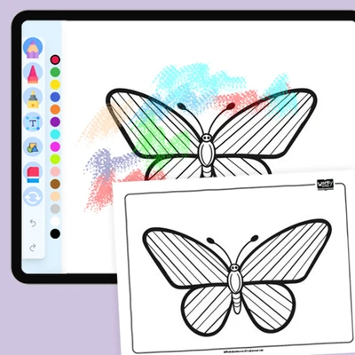 Butterfly with Stripes - coloring educational content