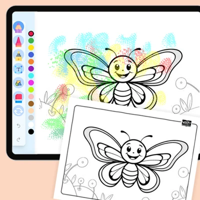 Butterfly with a Smile - coloring educational content