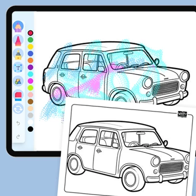 Car with a Sunroof - coloring educational content