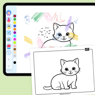 Playful Kitty - coloring educational content
