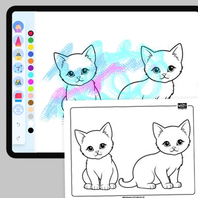 Playful Kittens - coloring educational content