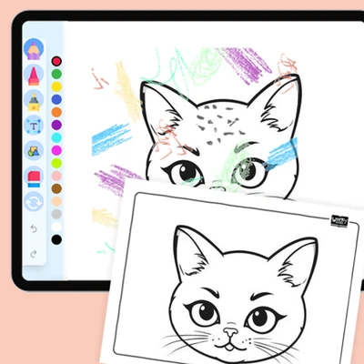 Cute Cat Face - coloring educational content