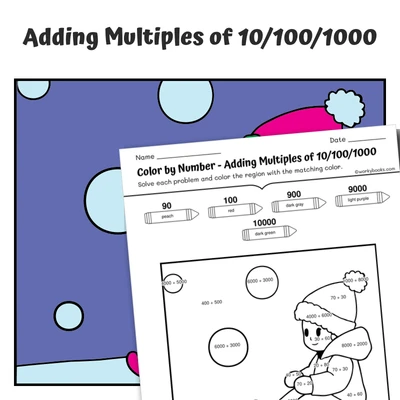 Add Multiples of 10 Color by Number — CBN.WINTER.9-5 - worksheet educational content