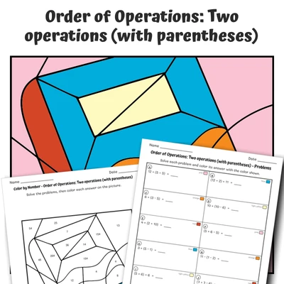 Order of Operations Color by Number — Notebook - worksheet educational content