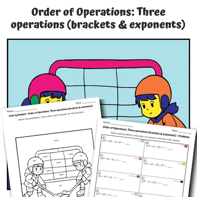 Order of Operations Color by Number — winter 16 - worksheet educational content