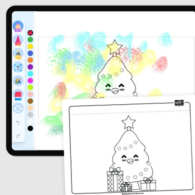 Cute Christmas Tree - coloring educational content