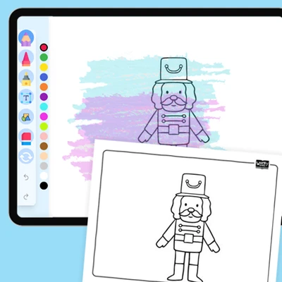 A Nutcracker soldier - coloring educational content