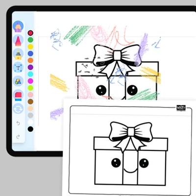 Wrapped Present - coloring educational content
