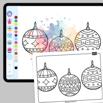 A Christmas ornament - coloring educational content