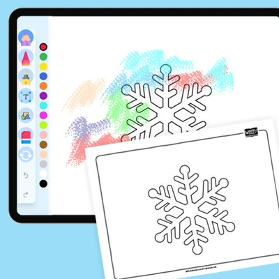 A fluffy snowflake - coloring educational content