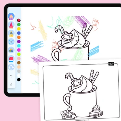 Hot Chocolate Mug - coloring educational content