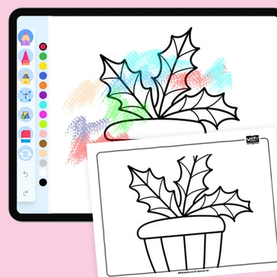 Christmas Plant - coloring educational content