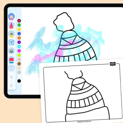 Christmas Cap - coloring educational content