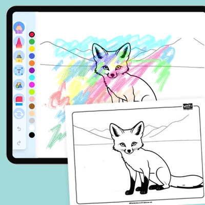 Kit Fox in the Desert - coloring educational content