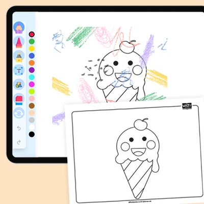 Smiling Ice Cream Cone - coloring educational content