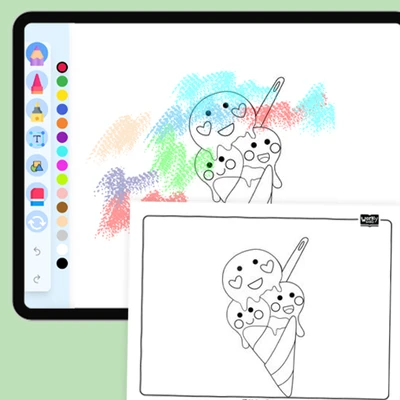 Grinning Gelato - coloring educational content